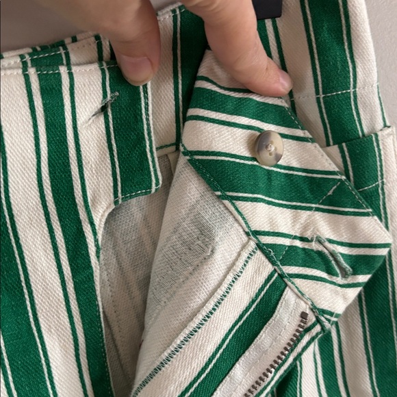 NWT Maeve• The Colette — the full length- green and white vertical stripe pants - Picture 8 of 10